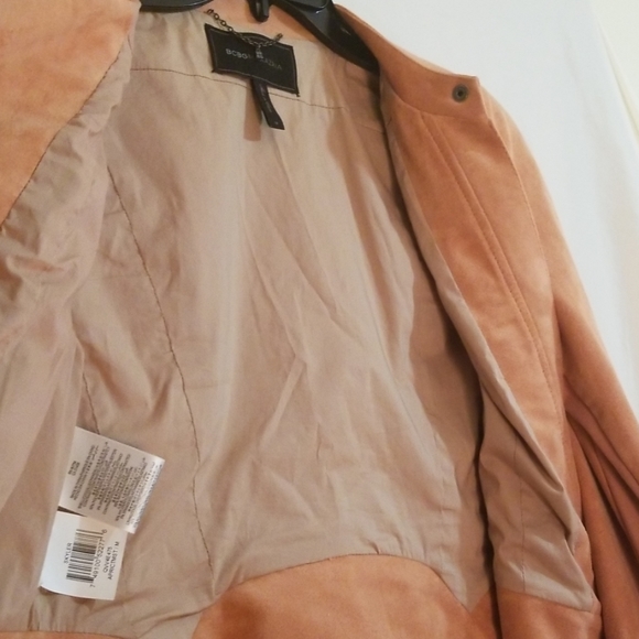 BCBGMAXAZRIA Apricot Mist Skyler Moto Jacket M - Picture 4 of 8
